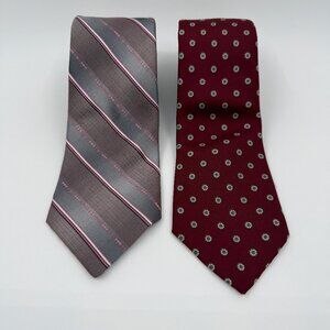 Vintage SEARS Men's Store Lot of 2 Necktie Tie 3 Made in USA Geometric Striped